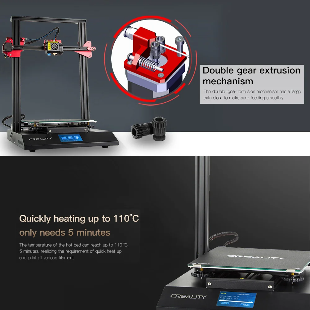 3D Printer CREALITY CR-10S Pro Upgraded Auto Leveling DIY Self-assembly Kit 300*300*400mm Large Print Size LCD Touchscreen