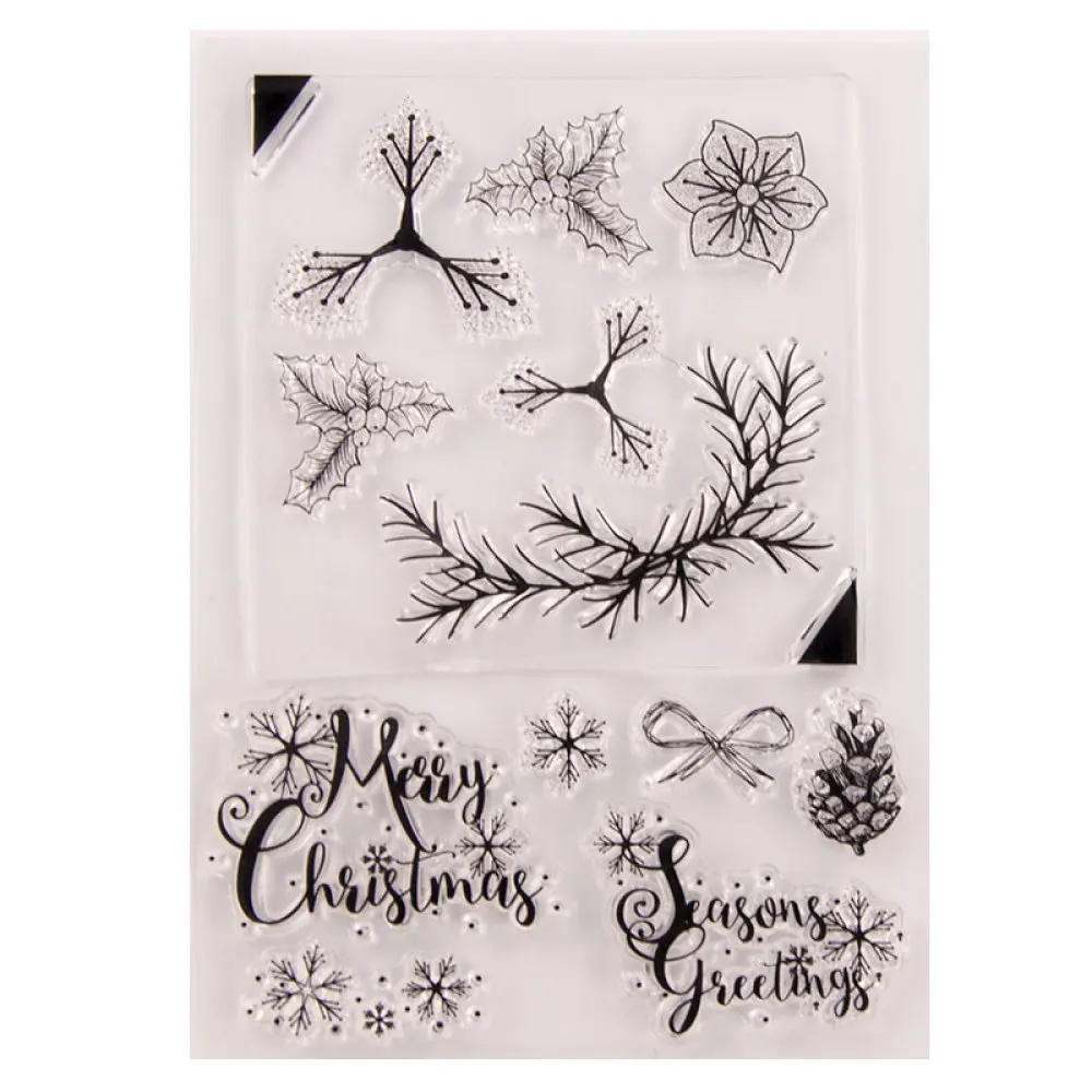 

Christmas Snowflakes Flower Transparent Silicone Stamps Seal for DIY Scrapbooking Photo Album Decorative Clear Stamp