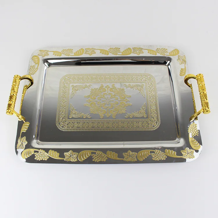 

Special stainless steel tray for entertainment places such as large square color edge hotel buffet and west point