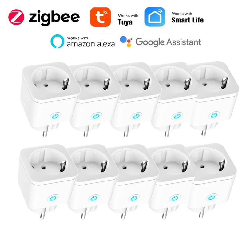

Умный пульт дистанционного управления Tuya ZigBee Smart, 16 А, штепсельная вилка европейского стандарта, таймер, для автоматизации, совместимый с Alexa...