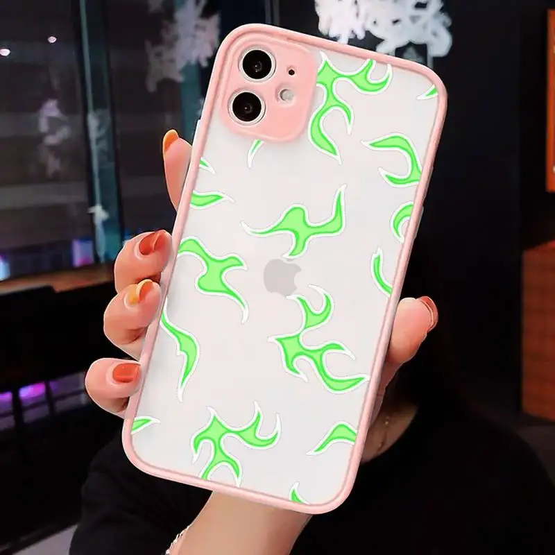 

blue white fire pattern art Phone Case Matte Transparent for iPhone 7 8 11 12 s mini pro X XS XR MAX Plus cover funda