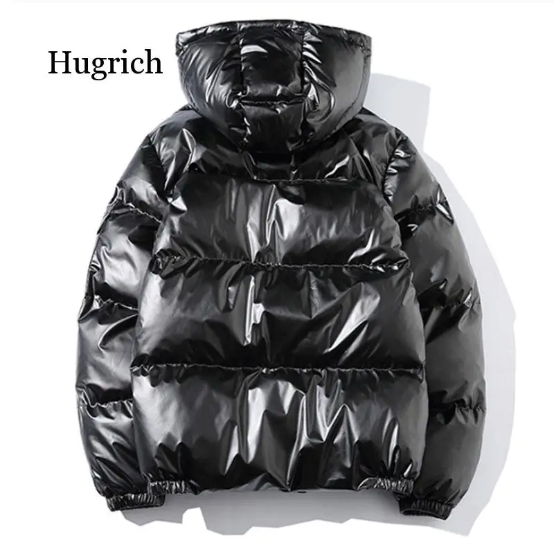 Зимняя мужская куртка толстая теплая парка серебристые яркие глянцевые куртки