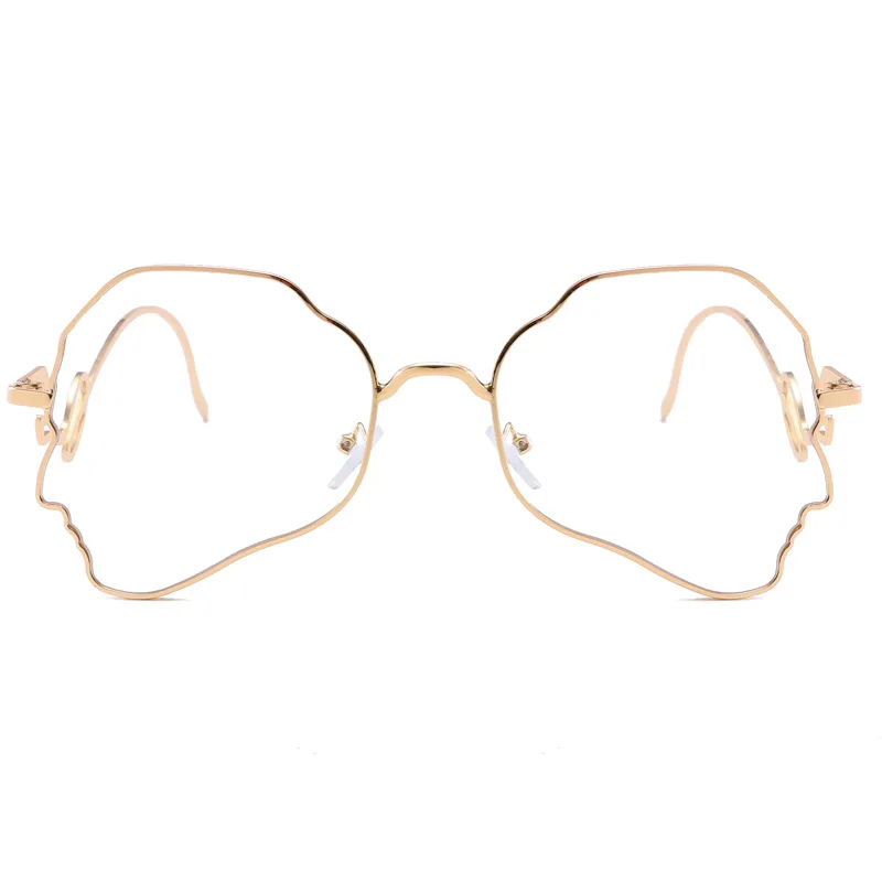 Неправильные металлические очки оправа для женщин и мужчин унисекс близорукие