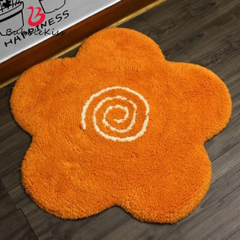 

Bubble Kiss Fluffy Rugs Daisy Flower Thicken Absorbent Carpet In The Living Room Home Decor Durable Entrance Cute Door Mat