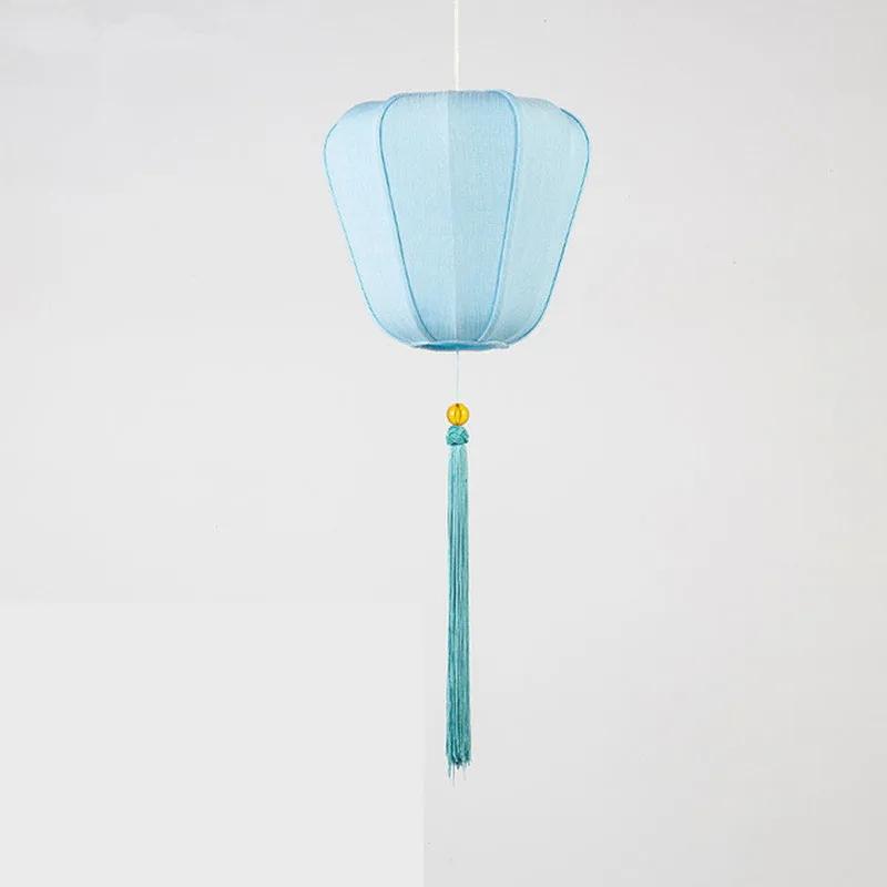 Китайский Стиль Винтаж подвесной светильник с ткань Фонари лампа Светодиодная