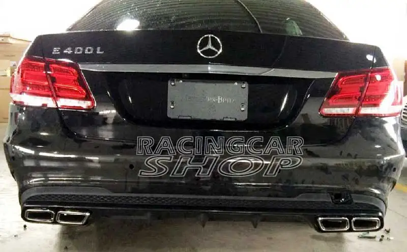 E63 черная серия диффузор/выхлопные трубы комбо для W212 e-класс E200 E220 E250 E300 E350 E500 E550 AMG Спорт бампер 2014UP M043F