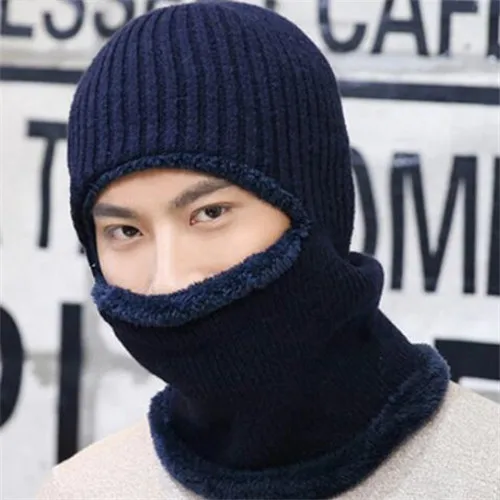 F Зимние шапки для мужчин Skullies Beanie шапка зимняя шапка мужской женский шерстяной шарф шапка s Набор Балаклава маска Knitted шапка вязаная шапка - Цвет: F