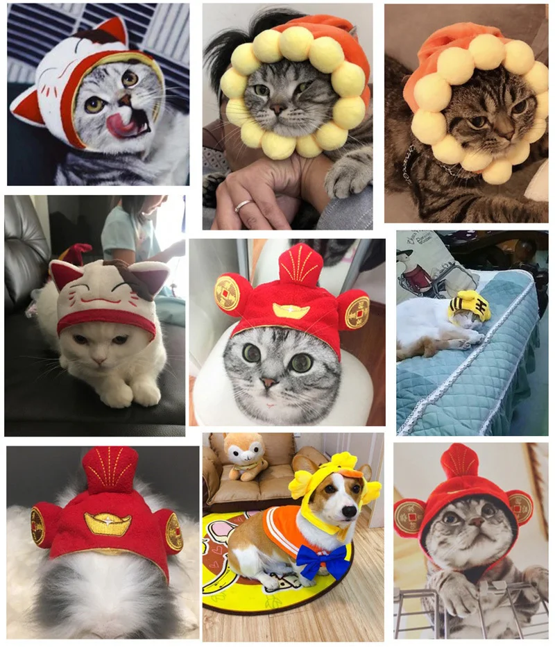 Зимняя кошачья шляпа собачий наряд для Хэллоуина мягкая теплая собачья шляпа нарядная Новогодняя Косплей Одежда для собак костюм для домашних животных для собак/кошек