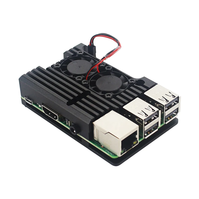 Двойные вентиляторы Raspberry Pi 4 модели B/3B+/3B 4 цвета Алюминий металлический чехол с супер два охлаждающим вентилятором+ радиаторы для Raspberry Pi 4/3