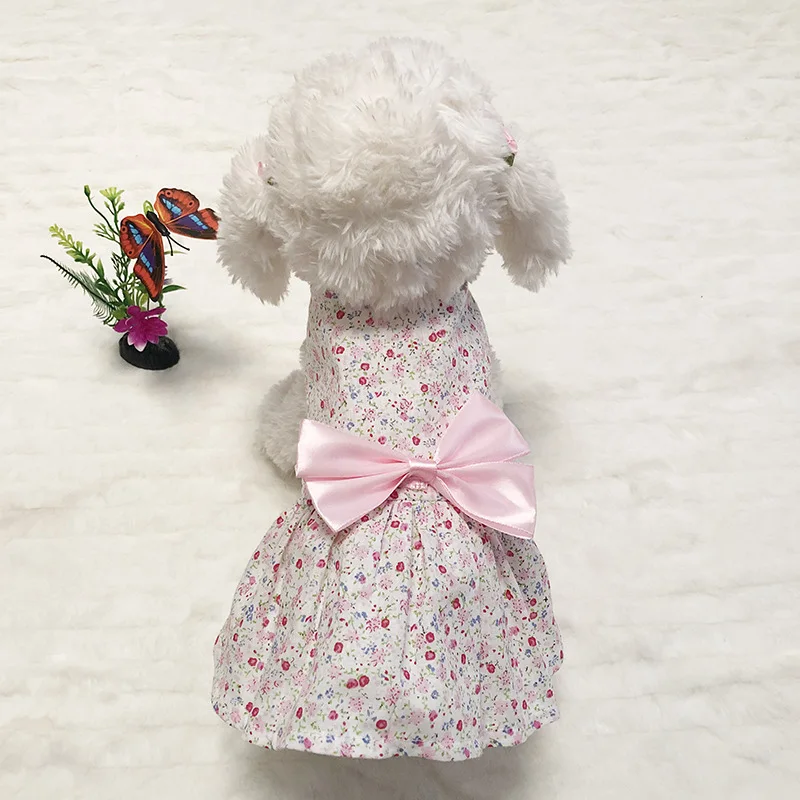 

Girl Dog Cat Clothes Little Daisy Princess Dress Summer Thin Breathable Cat Dog Clothing Teddy Bear Small Dog Skirt