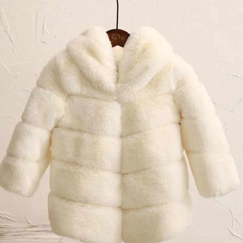 Детское пальто из искусственного меха новинка 2019 теплое мягкое плотное с