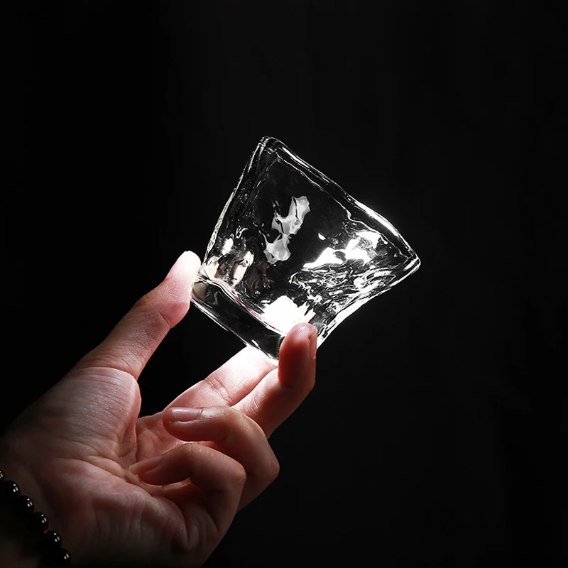 SENDIAN японский стиль утолщенная стеклянная чайная чашка ручной работы прозрачное