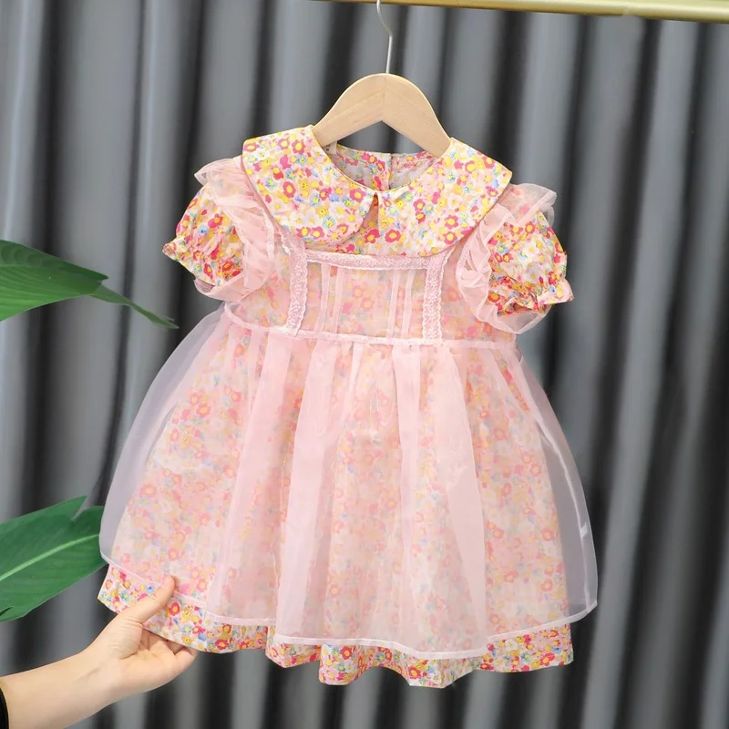 

2021 summer children's skirts, Korean girls, children's dresses, bows, western style children Kids clothes girl party dress