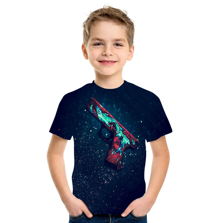 Летние Новые товары Лидер продаж Ослепительная Необычная футболка для мальчиков