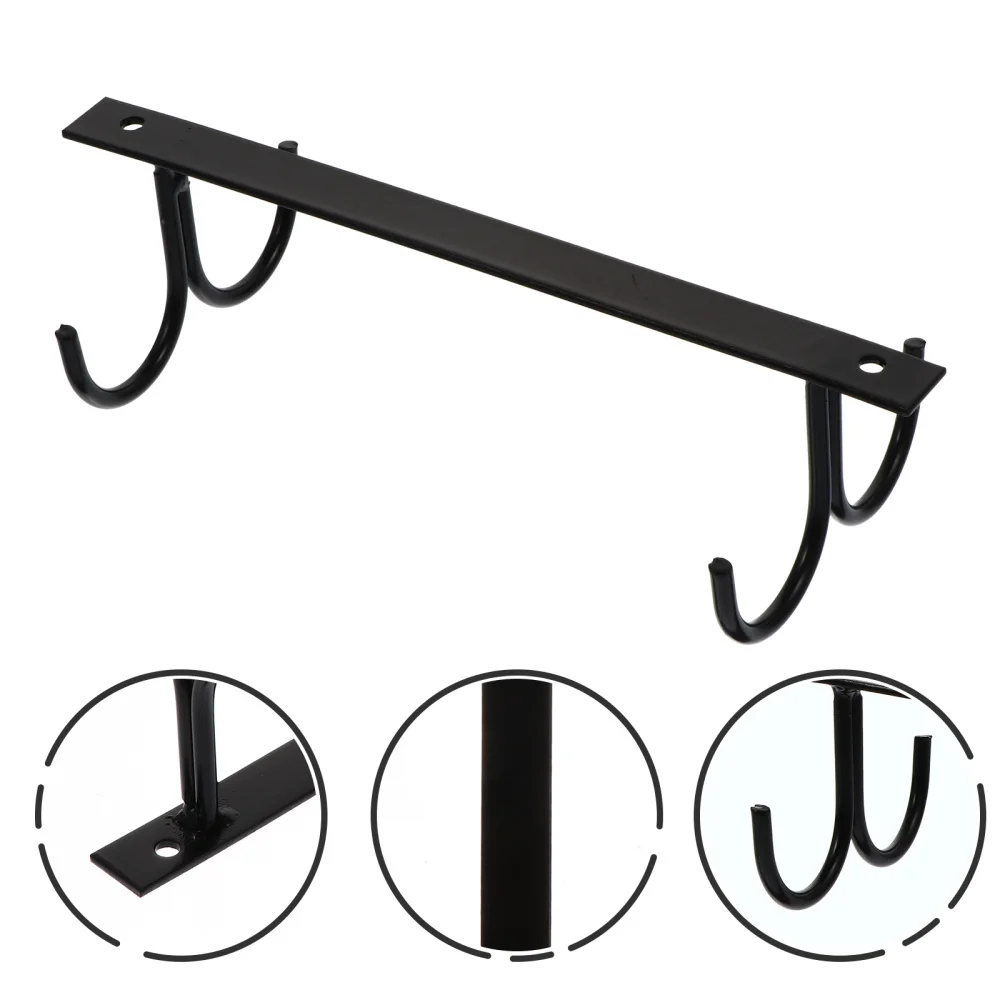 

2Pcs European Style Iron Cup Hooks Strorage Hooks Racks with Screws (Black)