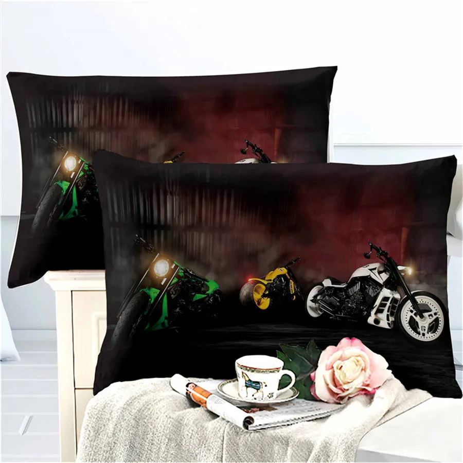 HELENGILI 3D Постельное белье с принтом &quotмотоцикл&quot постельное Bedcloth Наволочка на