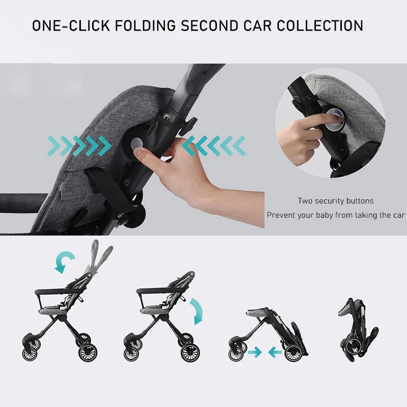 2019 новая простая Удобная стабильная детская коляска Складная