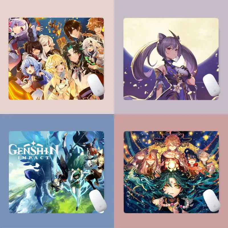 

Игровой резиновый коврик для мыши genshin impact для ПК, игровой коврик для мыши, Защитный Настольный коврик для игры, офиса, работы, нескользящий к...