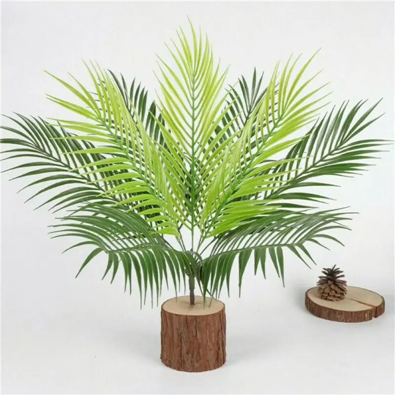 

Plastic Palm 9Head Leaves Bouquet Decor Fern Plants Home Green Artificial Garden