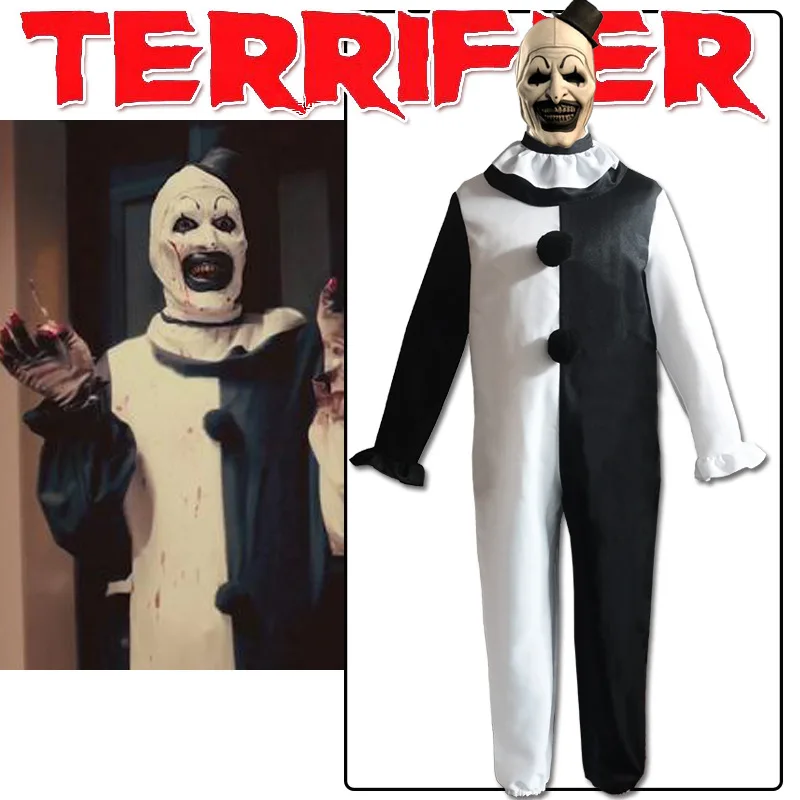 Scary Clown Cosplay Costume Halloween Costumes For Men Women Performance Clothing Game Party Horror Movie Ghost Joker Jumpsuit