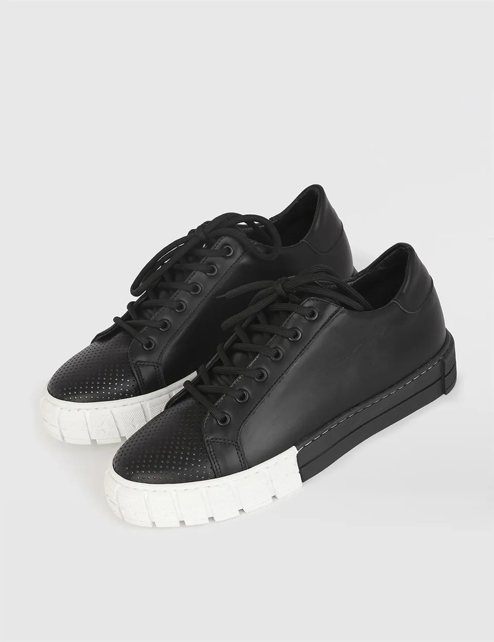 

ILVi-Genuine Leather Handmade Rogi Black Leather Women's Sneaker Women Shoes 2021 Spring/Summer