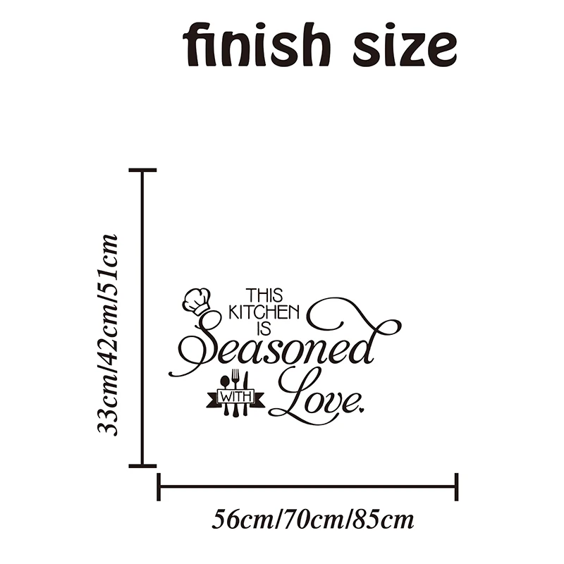 Эта кухня приправлена стикер на стены любовь Кухня Столовая Семья Цитата