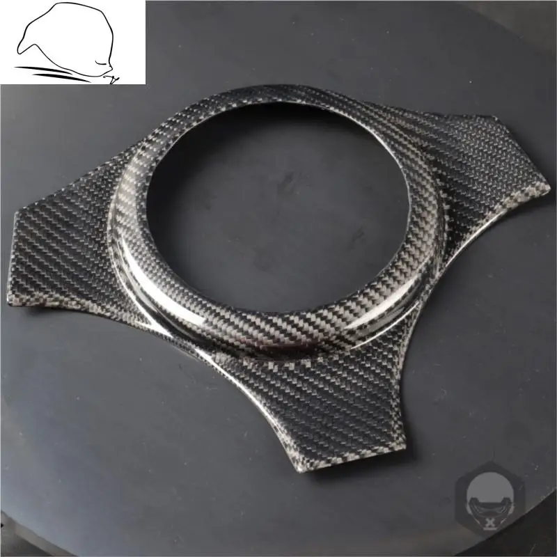 

Dry Carbon Fiber Interior Steering Wheel Trim Cap For Lancer EVO 7 8 9, Steering Wheel Cover Sticker Car Decorative Protector