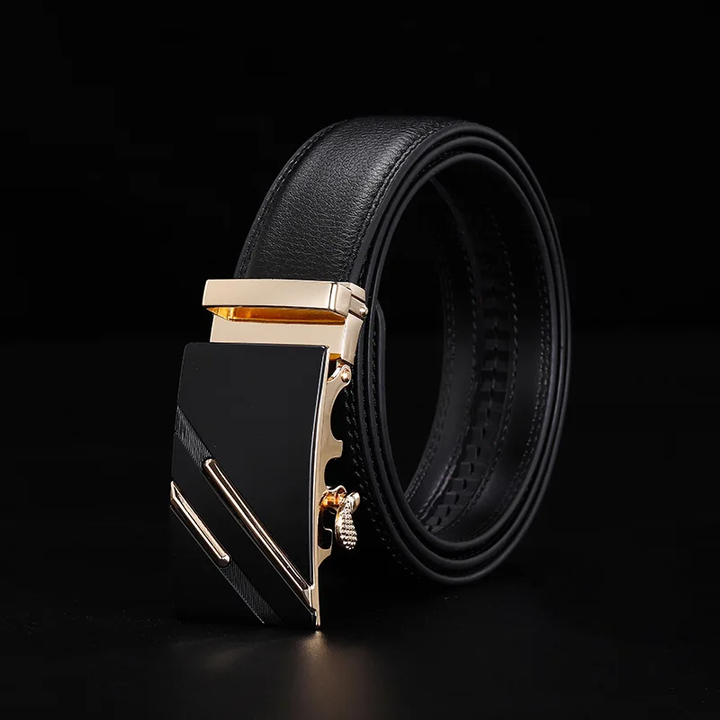 Мужские ремни Peikong, роскошный брендовый дизайнерский ремень с автоматической пряжкой, Модный Черный винтажный кожаный пояс от AliExpress WW