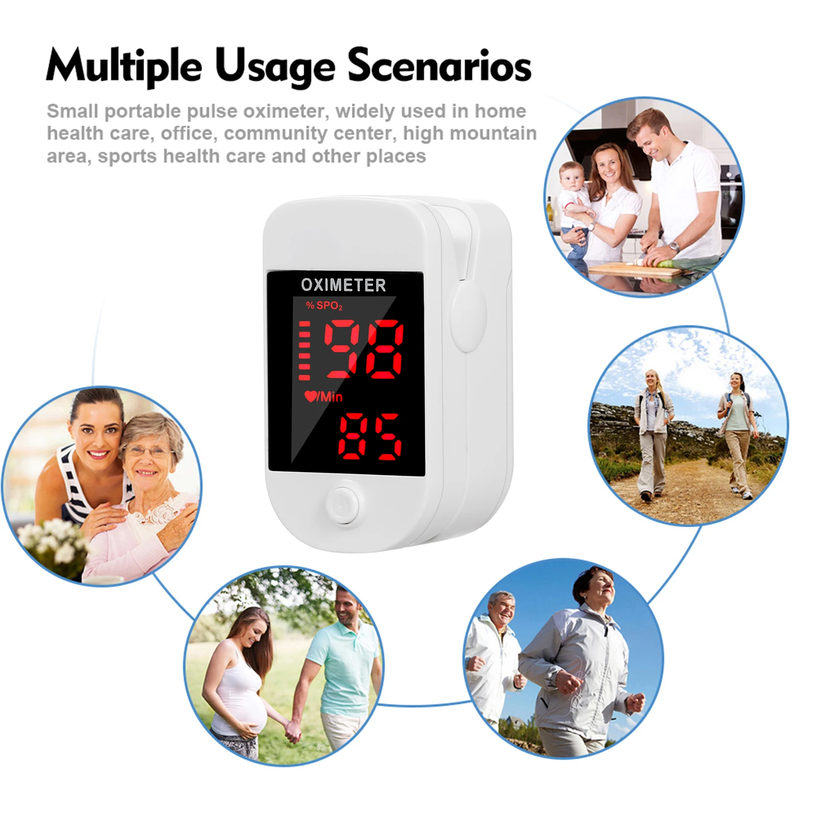 

Portable Finger Oximeter Oxygen Saturation Blood Oxygen Monitor Finger Clip Heart Rate Monitor Oximetry Pulse Oximeter oximetro