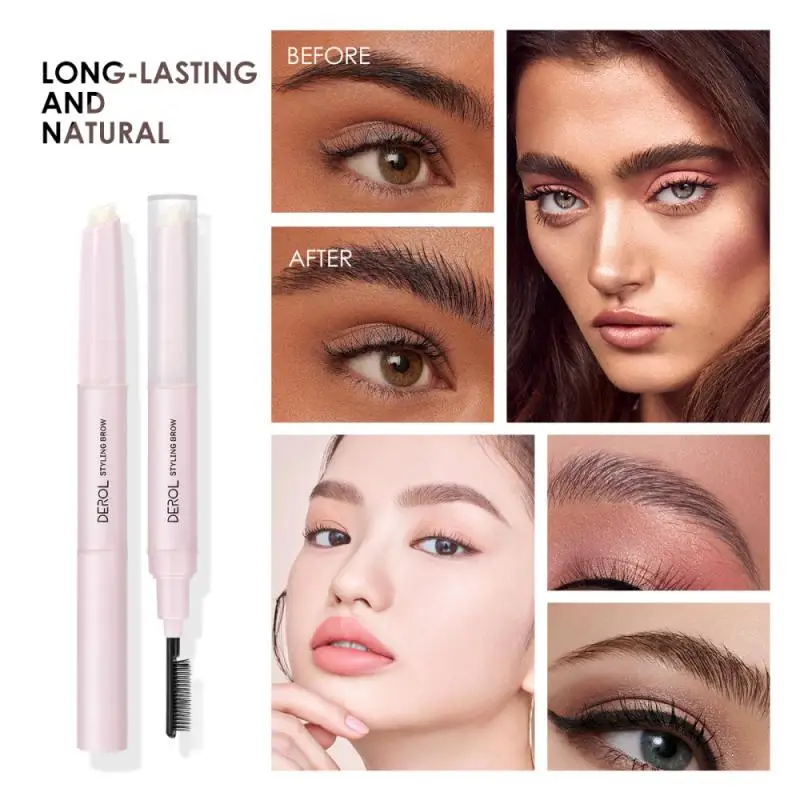 

Natural Transparent Eyebrow Setting Gel Double-headed Eyebrow Shaping Cream Eyebrow Styling Fluid Eye Brow Gel For Styling TSLM1