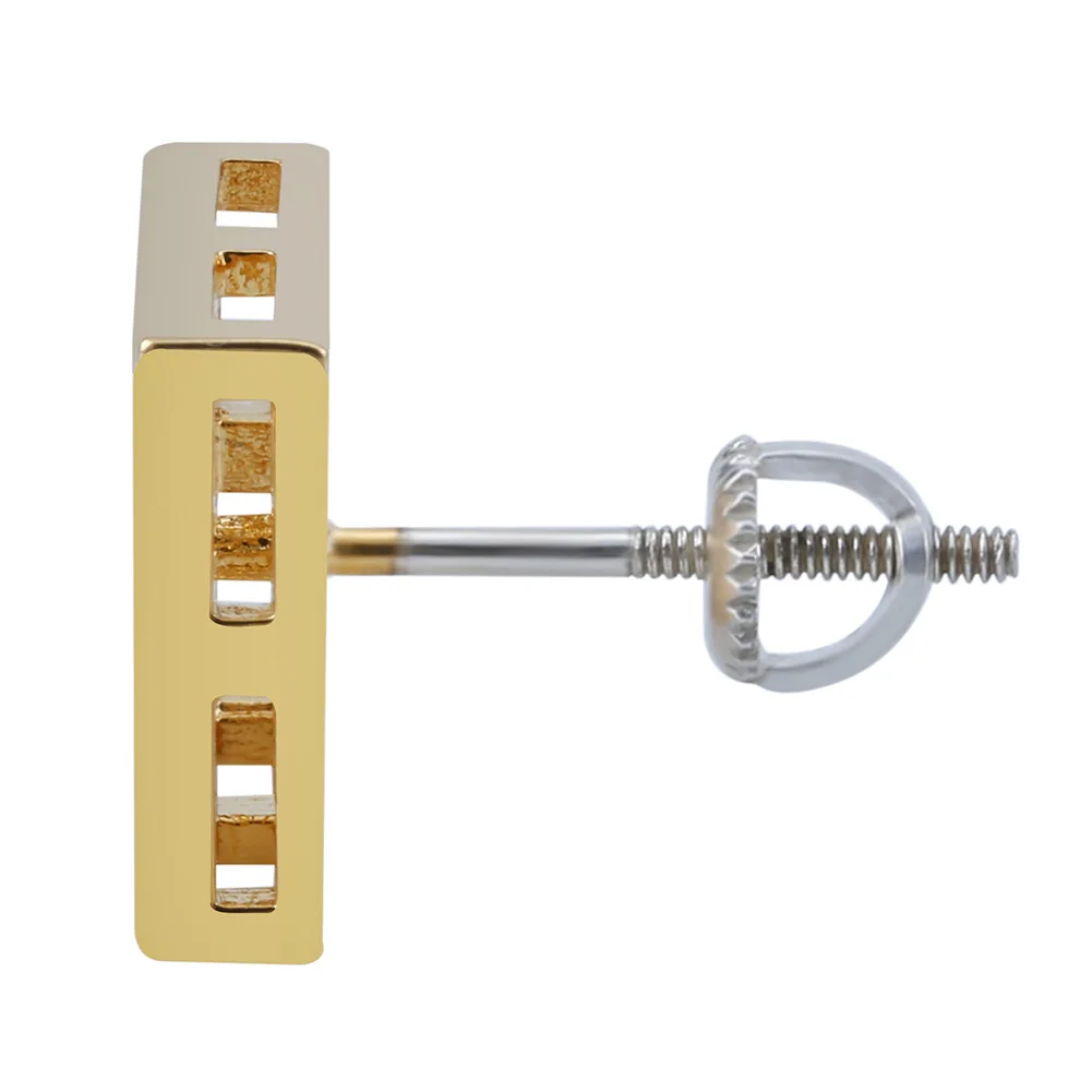 

Euro-Hip Hop Square Square Segmented Earrings Set With Zircon For Men And Women Hipster Earrings