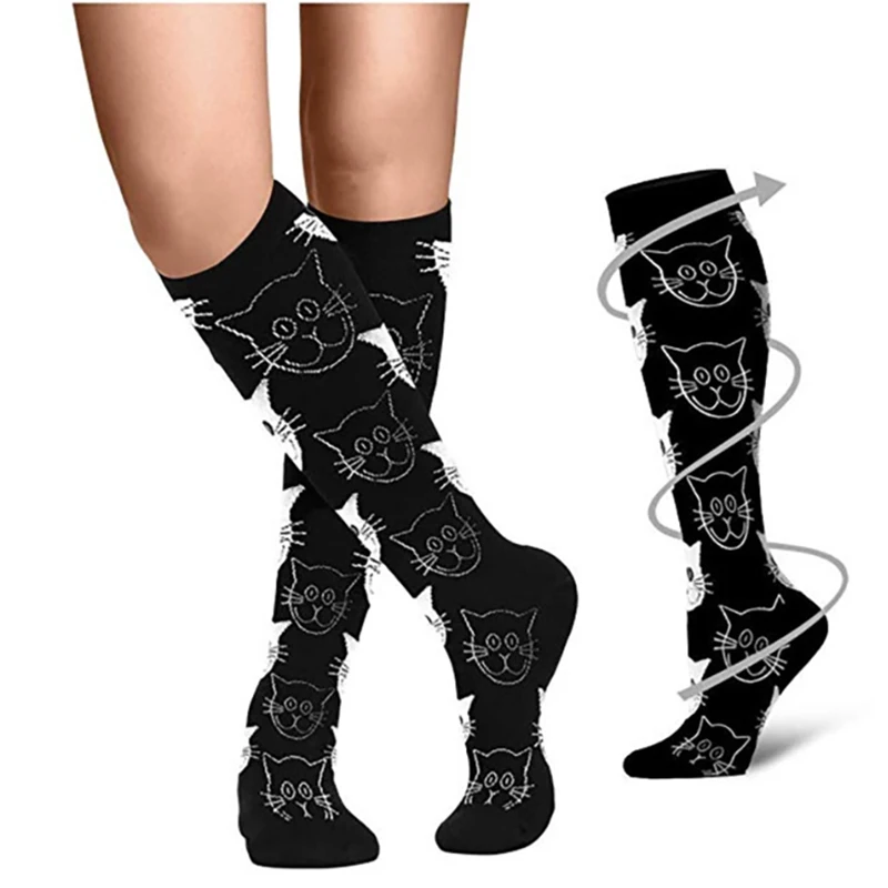 Compression Socks Women Men Knee High Nurse Medical Edema Diabetes Varicose Veins Marathon Running Sports Socks 30 Mmhg