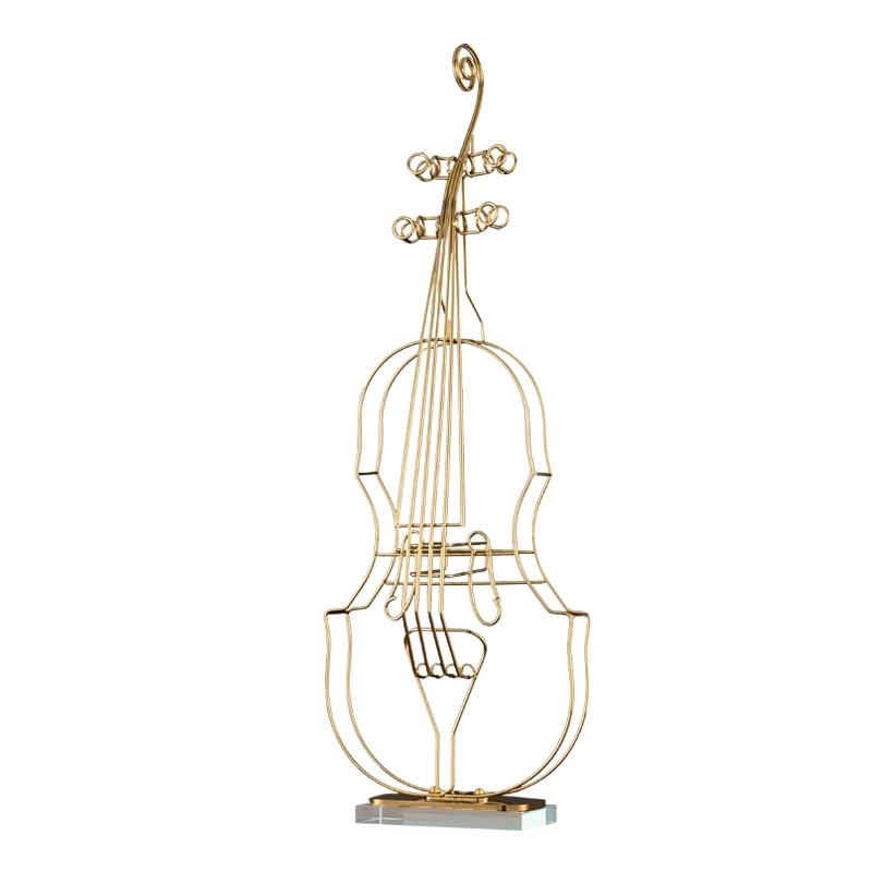 

Creative Golden Metal Musical Note Geometric Art Decorations Iron Art Furnishings Modern Light Luxury Violin Model Ornaments