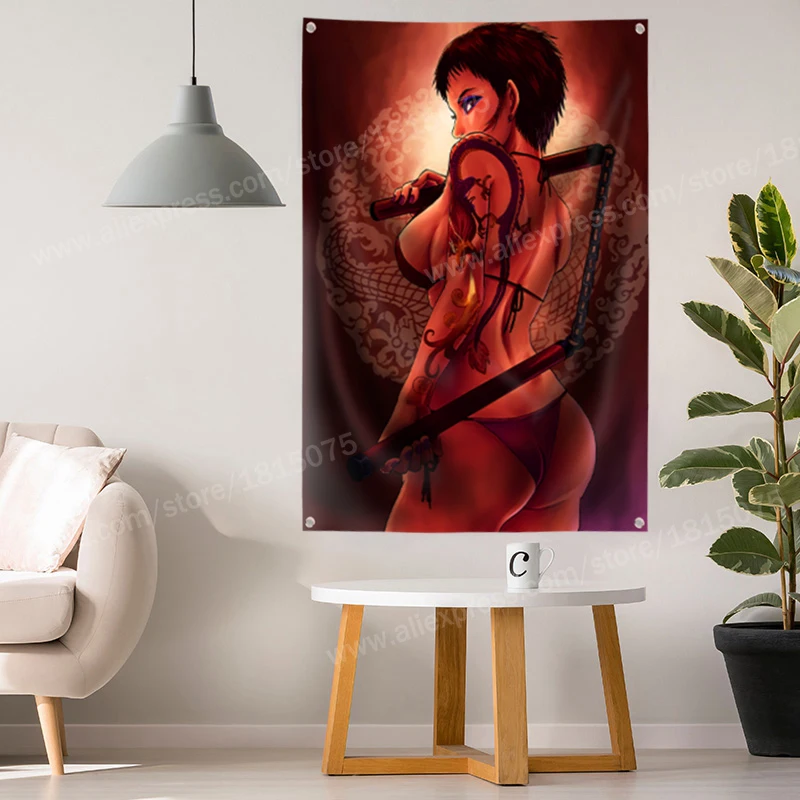 Флаг Татуировка баннер Nunchakus Sexy Lady Beauty And Art украшение для дома подвесной флаг 4