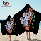 Постельное белье Koala, семейное полотенце с капюшоном, дерево, лист, банное полотенце для взрослых с капюшоном, милое животное, микрофибра, носимая Пляжная накидка, 1 шт.