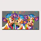 Arthyx большой размер Ручная роспись волк собака животные картины маслом на холсте абстрактный поп-арт-стена картина для гостиной домашний декор