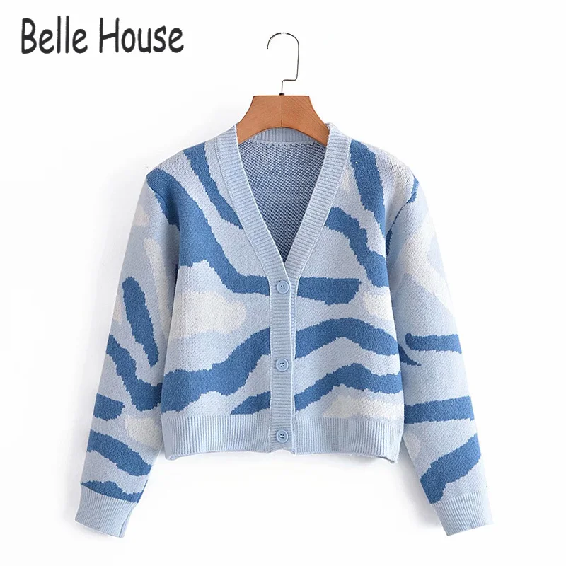 

Осень 2021, теплый мягкий жаккардовый кардиган на пуговицах с V-образным вырезом, милый свободный женский кардиган в Корейском стиле, вязаный ...