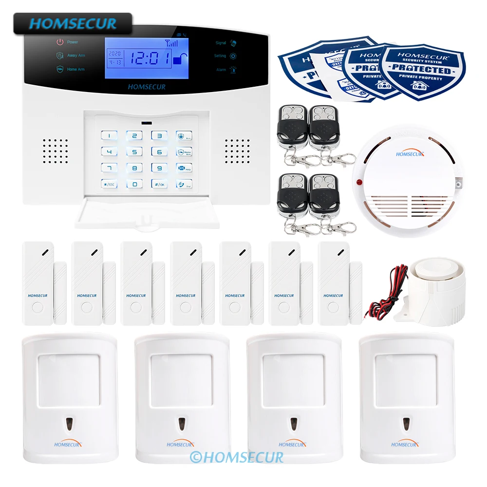 

HOMSECUR Wireless&Wired GSM SMS Autodial Home House Alarm System+IOS/Android APP