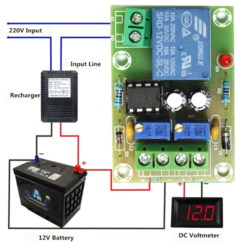XH M601 контроль зарядки аккумулятора доска 12V модуль интеллигентая (ый) Зарядное