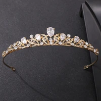 gs002 fashion korean plain alloy zircon crown tiara princess bridal wedding hair hoop women wedding headpiece hair accessory