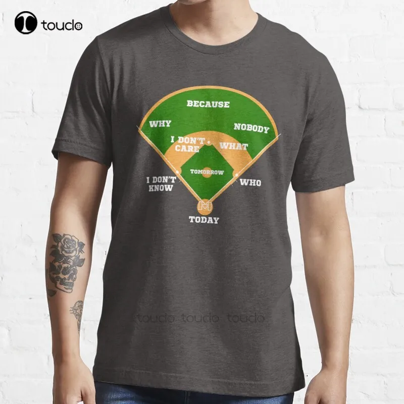 

New Who'S On First Baseball Diamond Fielding Card T-Shirt Cotton Men Tee Shirt
