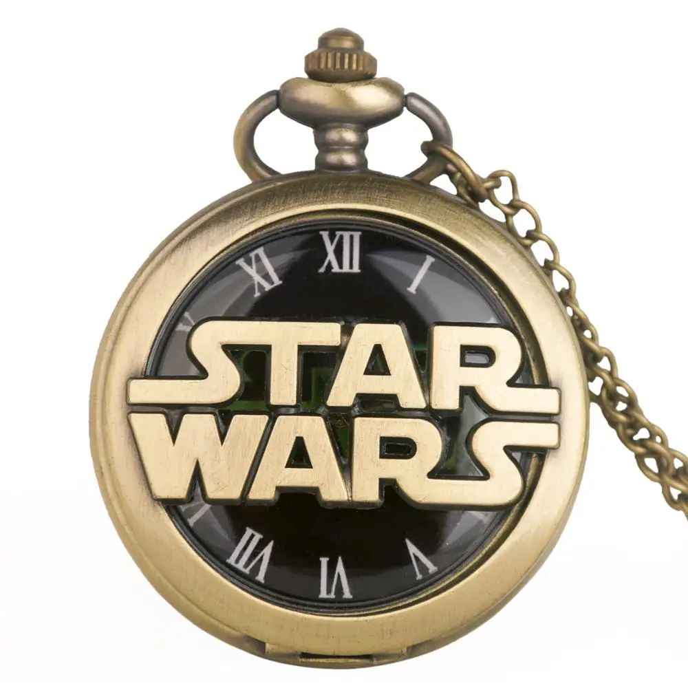 Новинка ретро кварцевые карманные часы Звездные войны ожерелье винтажный брелок