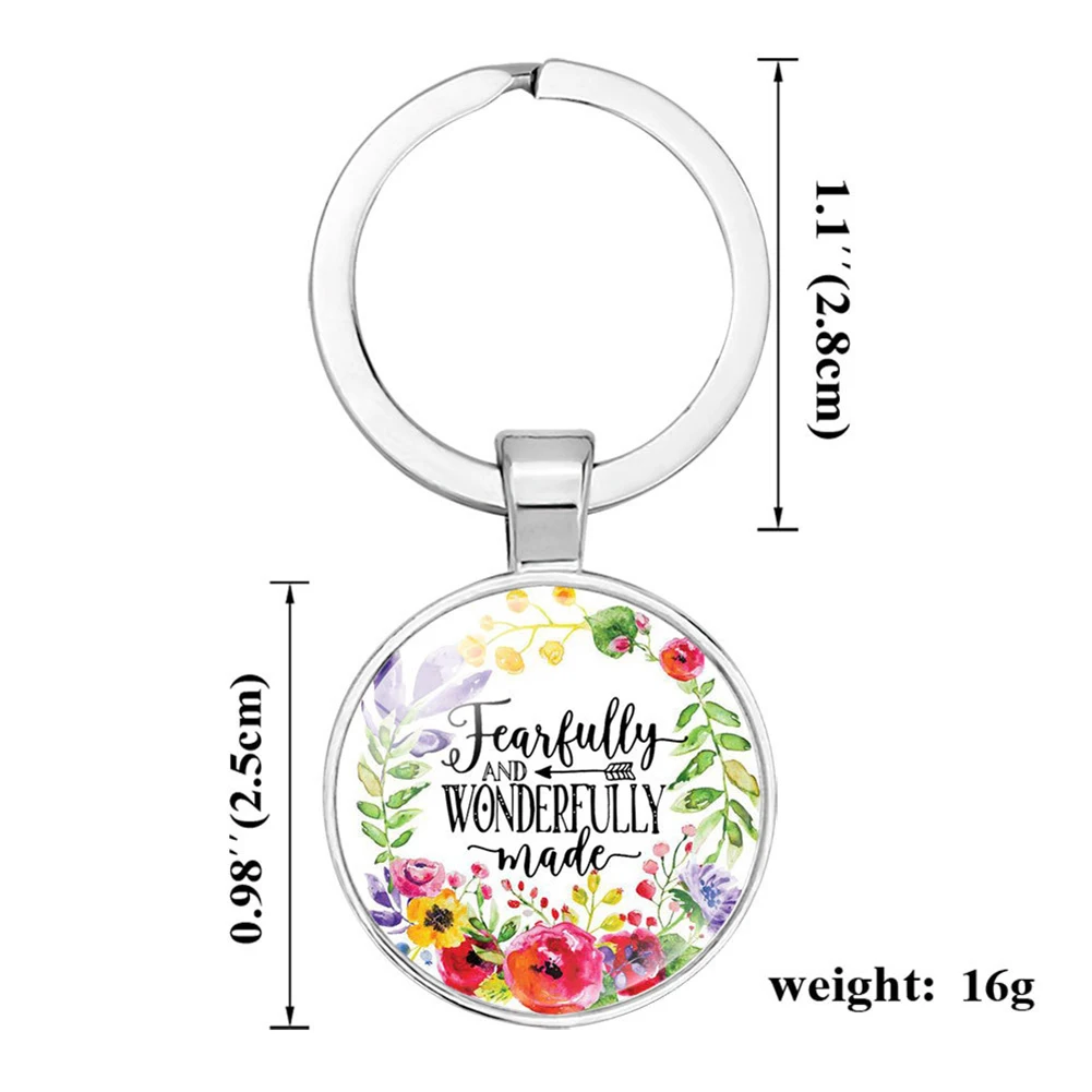 

Creative Key Ring Fashion Key Holder Couple Gifts Catholicism Bible Verse Glass Scripture Quote Faith Christian Classic Keychain