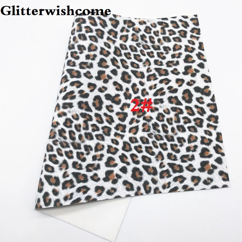 Glitterwishcome 30X134CM Vinyl For Bows Printed Leopard on Suede Faux Leather Sheets for GM080 | Дом и сад