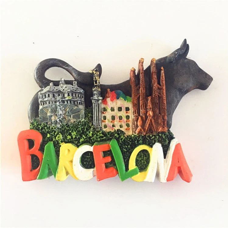 Сувенир в Испании путешествия Барселона ландшафт 3D Магнитные наклейки на