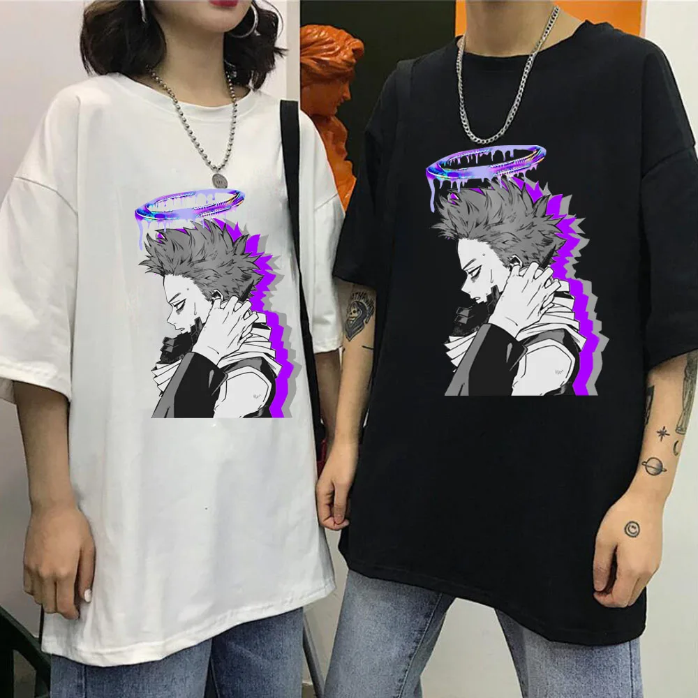 

Харадзюку Shinso Hitoshi для мужчин и женщин, летняя одежда с коротким рукавом для моя геройская академия, топы в стиле хип-хоп, футболка