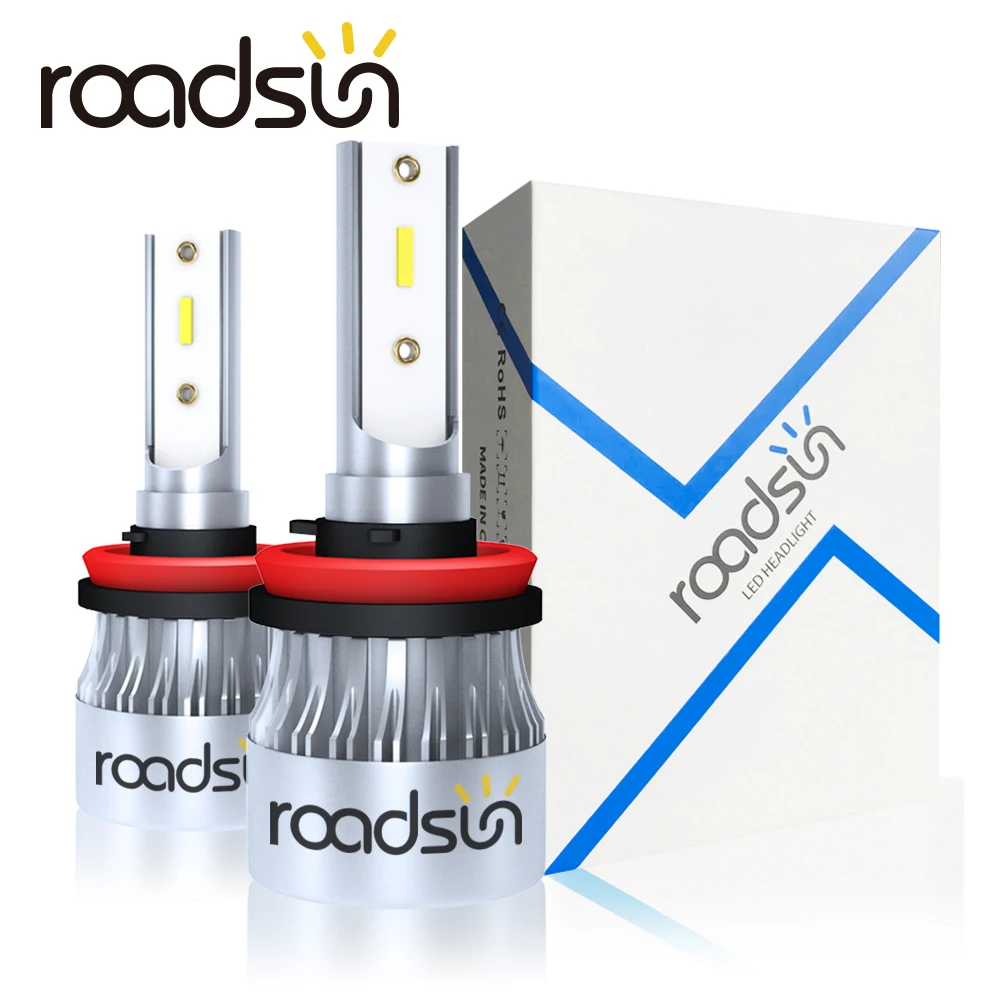 Светодиодный фонарь roadsun H4 H7 H8 H9 H11 CSP Chips 9005 9006 72 Вт 12000LM Mini Size светодиодный