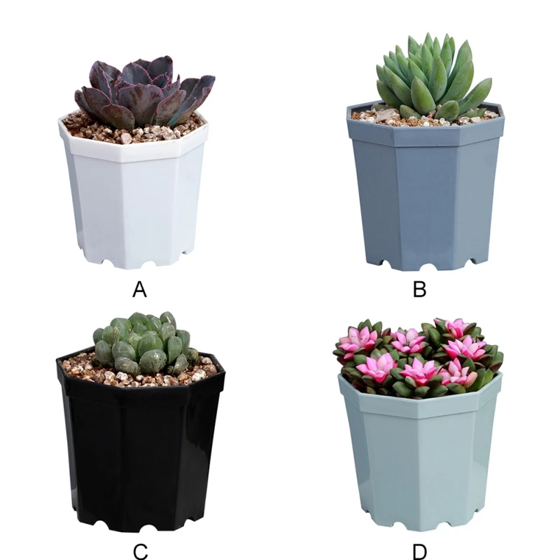 Пластиковый восьмиугольный горшок для цветов 5 шт./упаковка|Цветочные горшки и