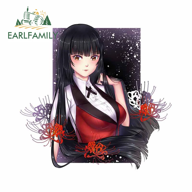

EARLFAMILY 13cm x 12.4cm For Kakegurui Vinyl Car Stickers Fashion Graphics Decal Sunscreen DIY Custom Printing Decoration