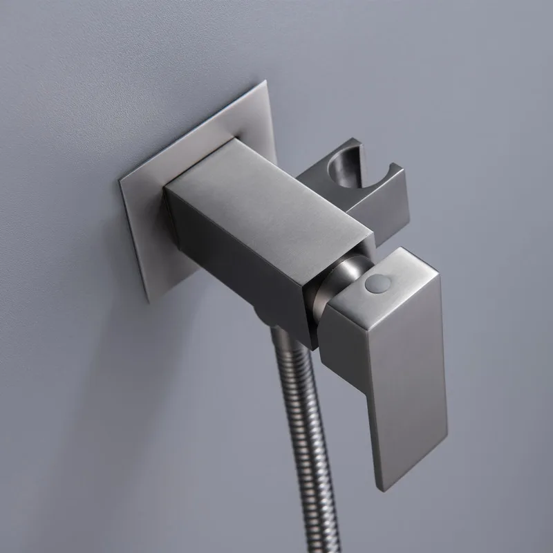 Ручной смеситель для унитаза латунный кран горячей и холодной воды матовый